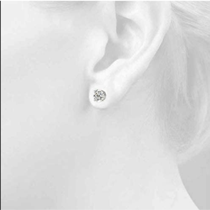 White Gold Screw Back Diamond Stud