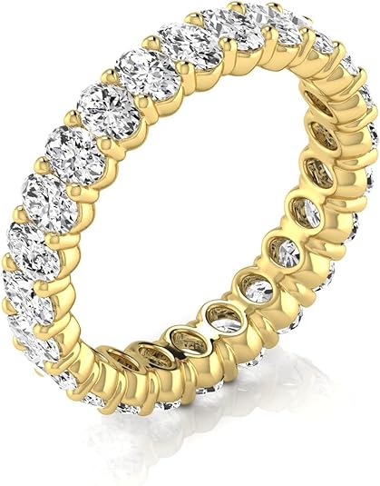 Jewelmore Oval Cut Lab Grown Diamond Eternity Band – Elegant & Timeless Design | 14K Gold, Stone Size-0.10 | E-F Color, VS-SI Clarity | 30 Day Free Return