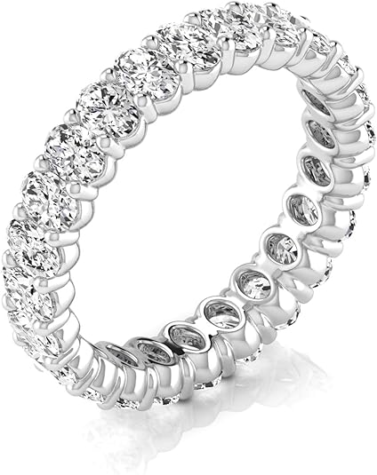 Jewelmore Oval Cut Lab Grown Diamond Eternity Band – Elegant & Timeless Design | 14K Gold, Stone Size-0.10 | E-F Color, VS-SI Clarity | 30 Day Free Return