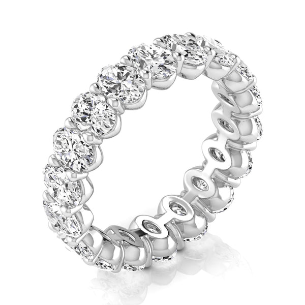 JewelMore 3.40CT Oval Cut Lab Grown Diamond Eternity Band – Elegant & Timeless Design | 14K Gold, Stone Size-0.20 | E-F Color, VS-SI Clarity | 30 Day Free Return