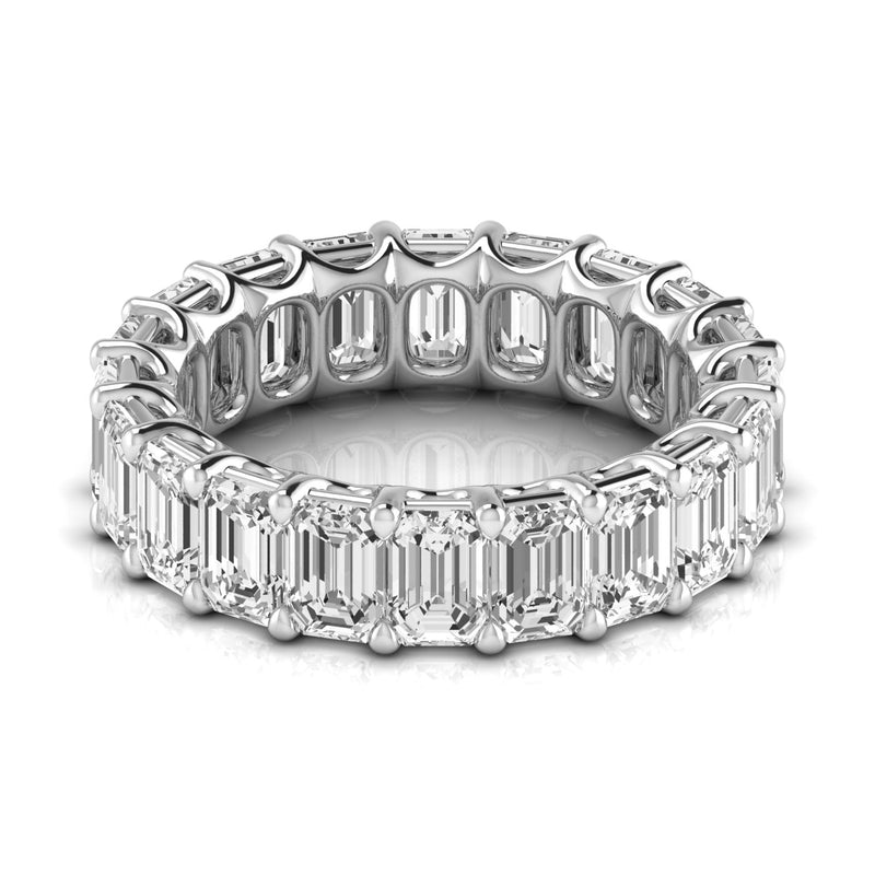 JewelMore 14K Gold Emerald Cut Lab Grown Diamond Eternity Band for Women | 14K Gold, Stone Size-0.30 | E-F Color, VS-SI Clarity | 30 Day Free Return