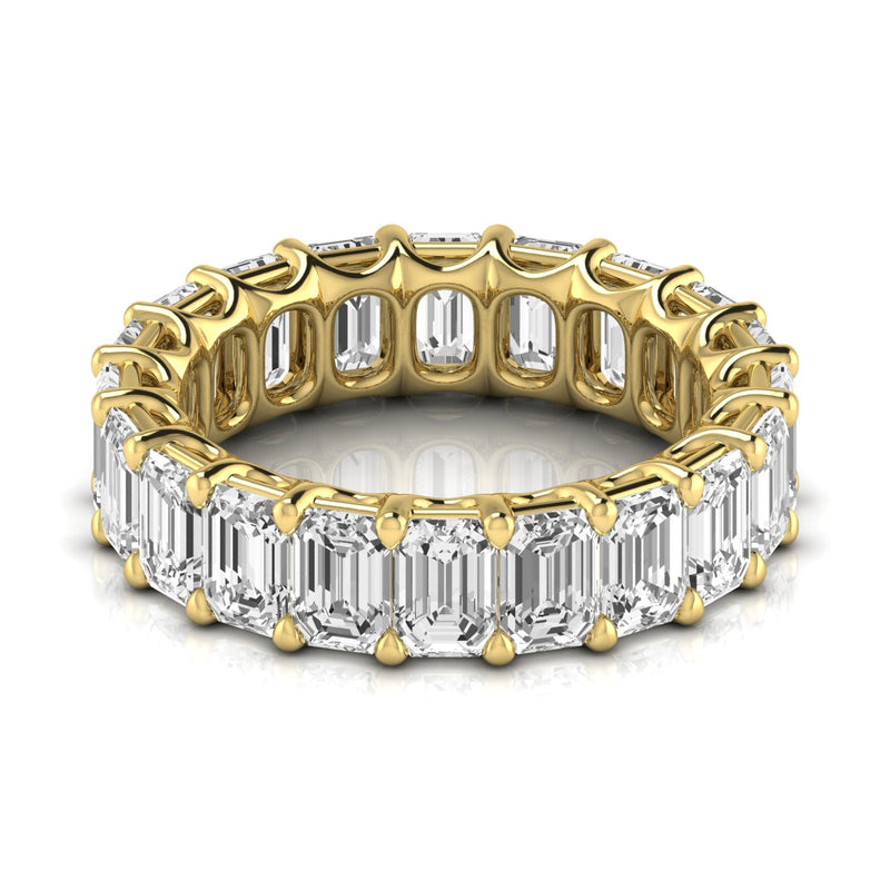 JewelMore 14K Gold Emerald Cut Lab Grown Diamond Eternity Band for Women | 14K Gold, Stone Size-0.30 | E-F Color, VS-SI Clarity | 30 Day Free Return