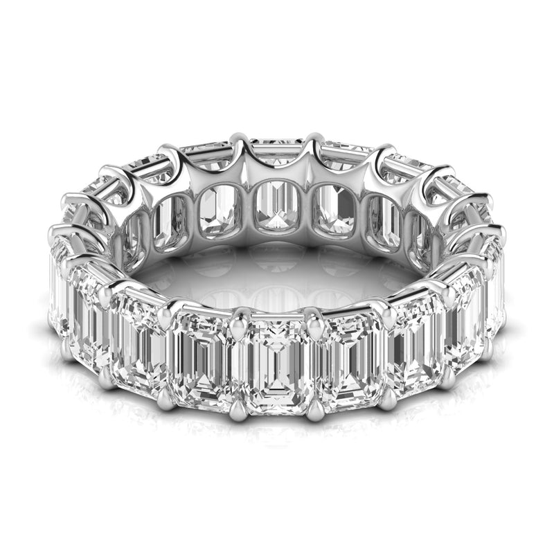 JewelMore 14K Gold Emerald Cut Lab Grown Diamond Eternity Band for Women | 14K Gold, Stone Size-0.50 | E-F Color, VS-SI Clarity | 30 Day Free Return