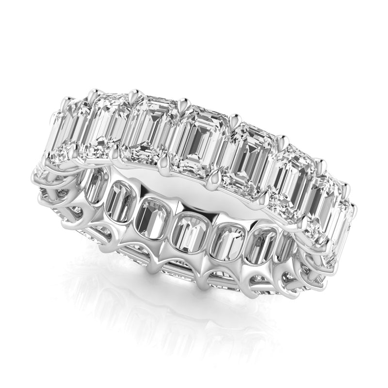 JewelMore 14K Gold Emerald Cut Lab Grown Diamond Eternity Band for Women | 14K Gold, Stone Size-0.50 | E-F Color, VS-SI Clarity | 30 Day Free Return