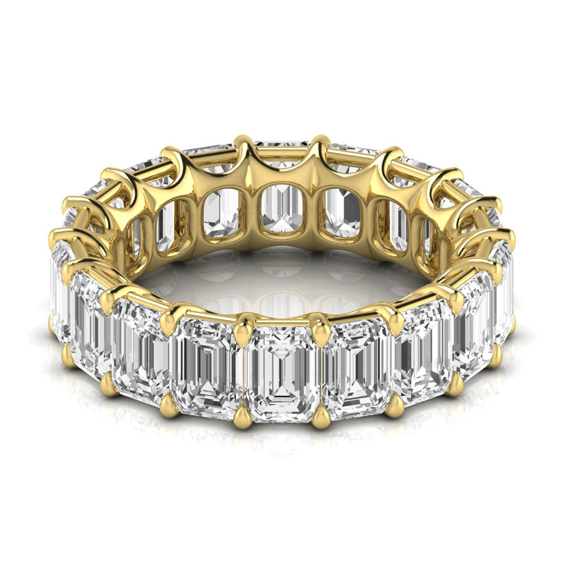 JewelMore 14K Gold Emerald Cut Lab Grown Diamond Eternity Band for Women | 14K Gold, Stone Size-0.50 | E-F Color, VS-SI Clarity | 30 Day Free Return