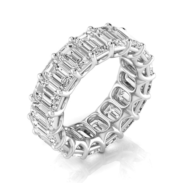 JewelMore 14K Gold Emerald Cut Lab Grown Diamond Eternity Band for Women | 14K Gold, Stone Size-0.75 | E-F Color, VS-SI Clarity | 30 Day Free Return