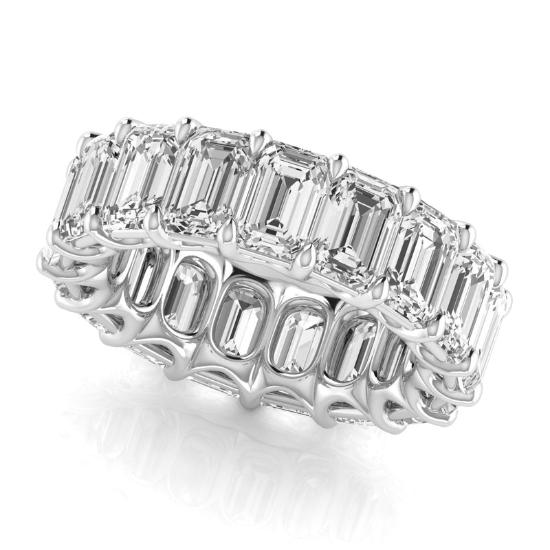 JewelMore 14K Gold Emerald Cut Lab Grown Diamond Eternity Band for Women | 14K Gold, Stone Size-0.75 | E-F Color, VS-SI Clarity | 30 Day Free Return