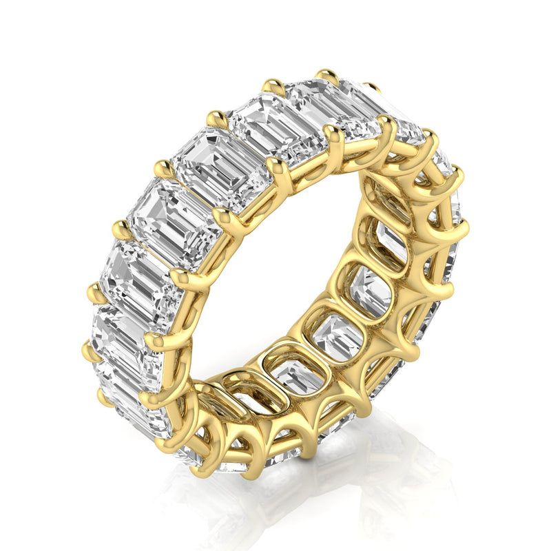 JewelMore 14K Gold Emerald Cut Lab Grown Diamond Eternity Band for Women | 14K Gold, Stone Size-0.75 | E-F Color, VS-SI Clarity | 30 Day Free Return