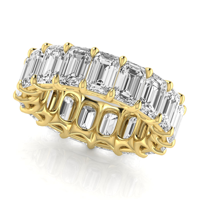 JewelMore 14K Gold Emerald Cut Lab Grown Diamond Eternity Band for Women | 14K Gold, Stone Size-0.75 | E-F Color, VS-SI Clarity | 30 Day Free Return