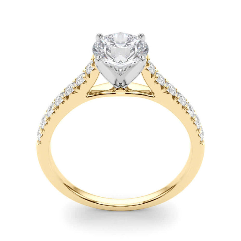 JewelMore 2 Carat Round Lab Grown Diamond Engagement Ring for Women | 14K Gold | 1.70 Carat Center stone | F-G Color, VS-SI Clarity | Beautiful Collection | 30 Day Free Return