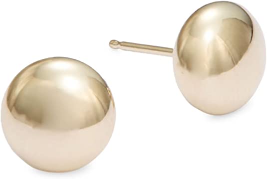 14K White Gold Ball with Silicone Backs Stud Earrings 3, 4, 5, 6, 7mm 3mm / White Gold